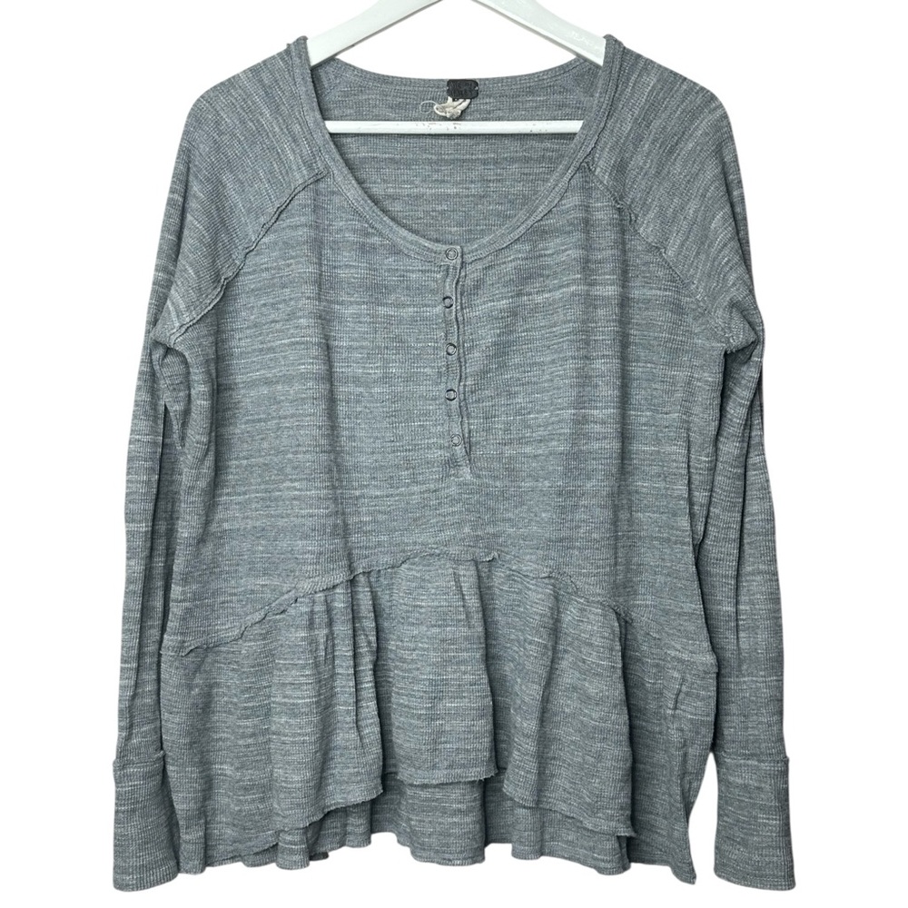 Free People We The Free Thermal Peplum Henley
